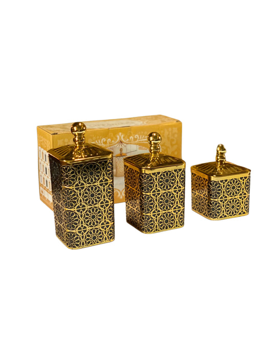 طقم علب ديكورية فاخرة – 3 قطع