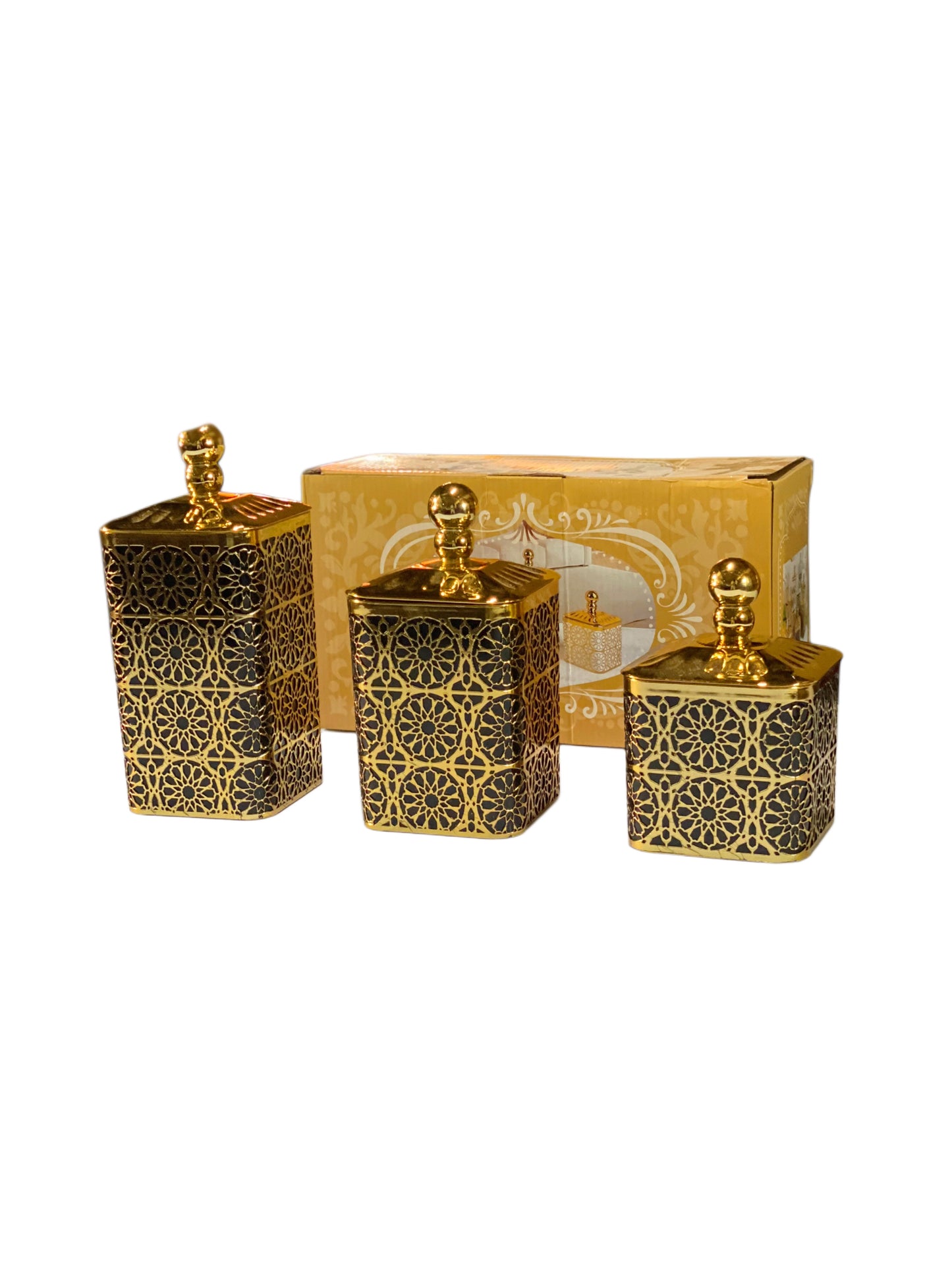 طقم علب ديكورية فاخرة – 3 قطع