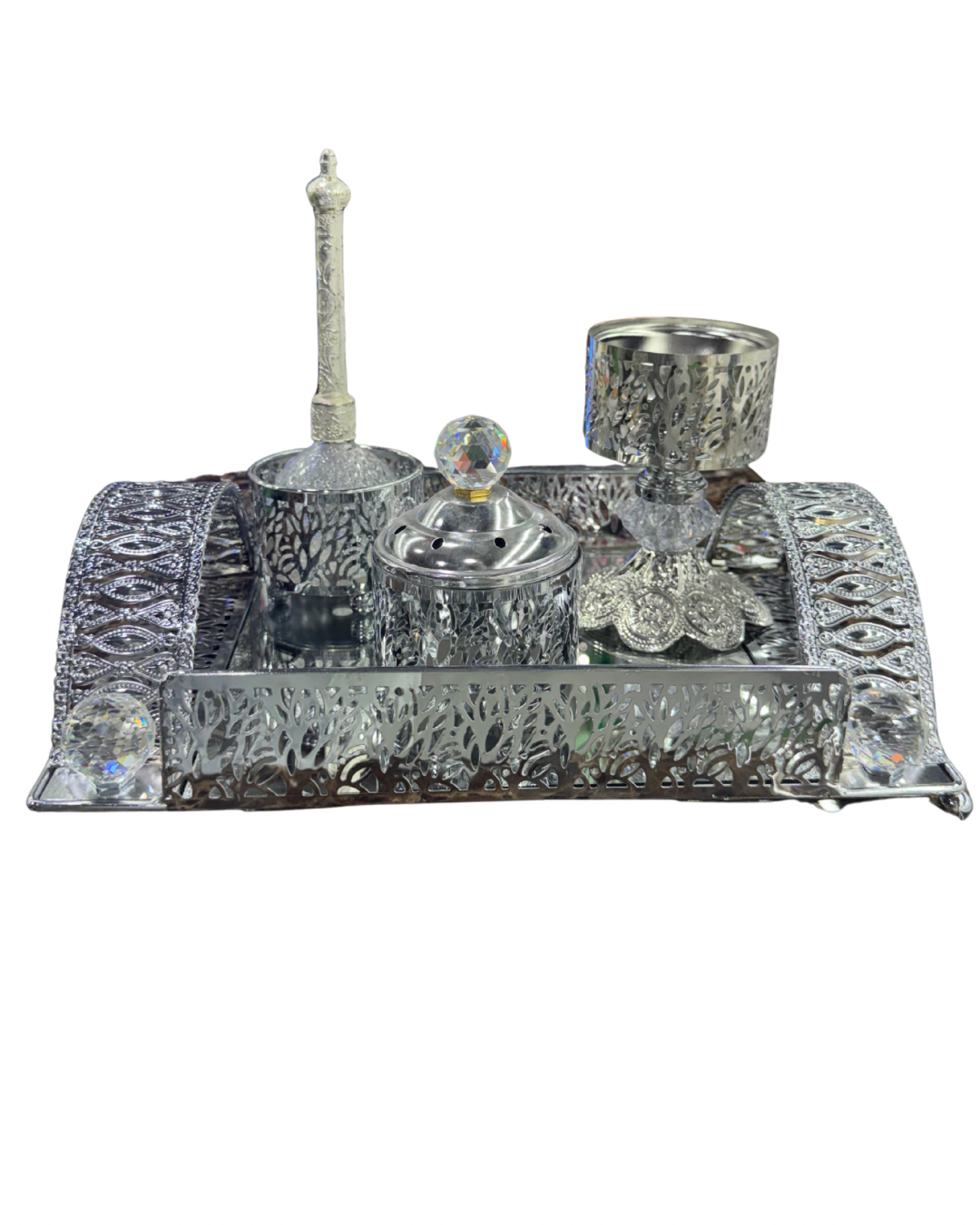 طقم مبخر فضي