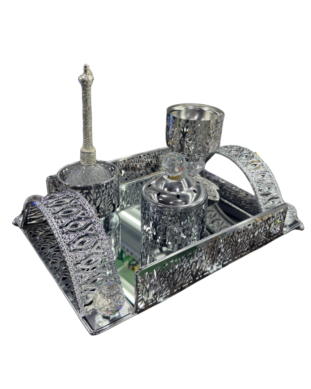 طقم مبخر فضي